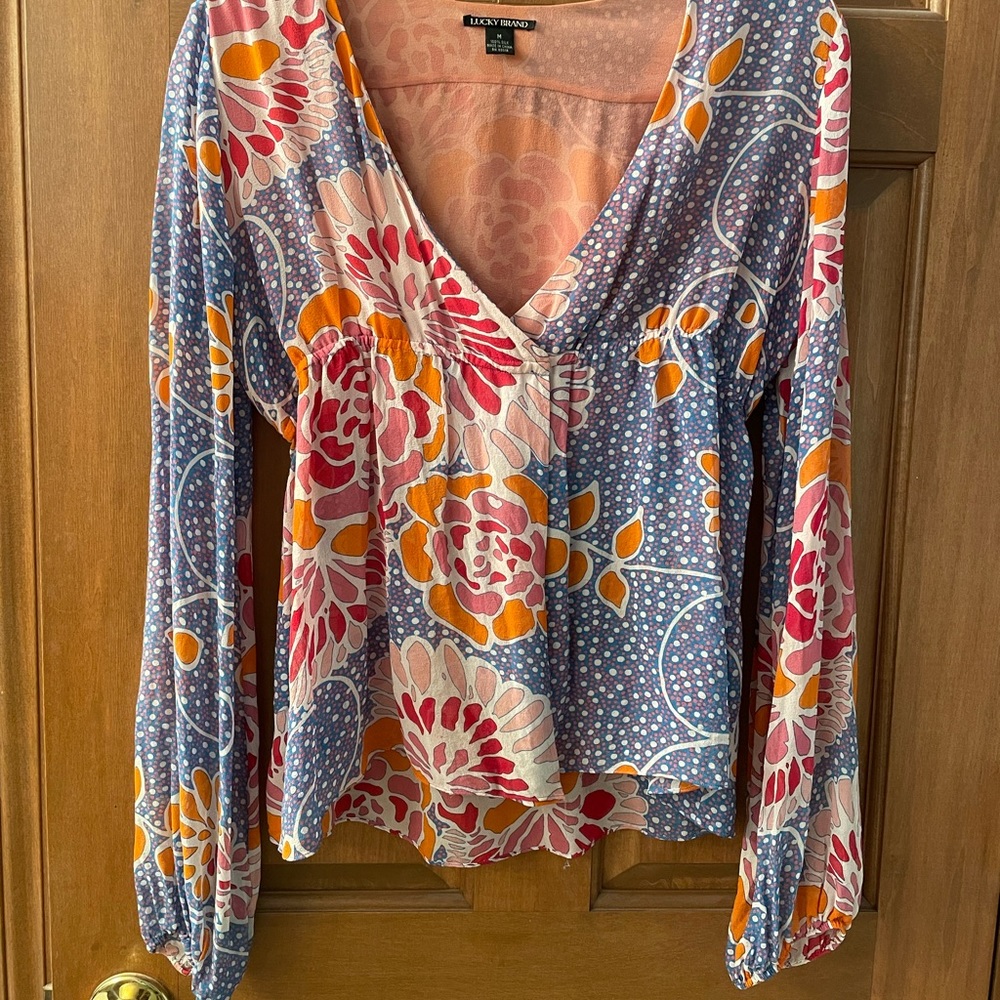 Lucky Brand 100% silk blouse.
